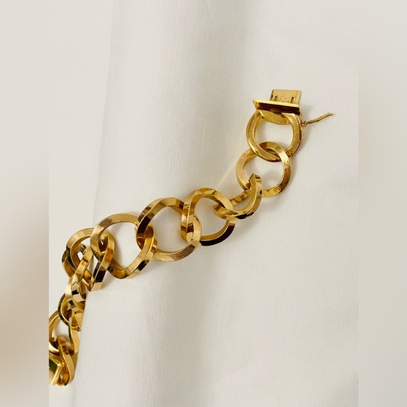 Authentic Vintage Christian Dior 1968 Germany Gold Tone Link Bracelet Signed - Picture 2 of 10